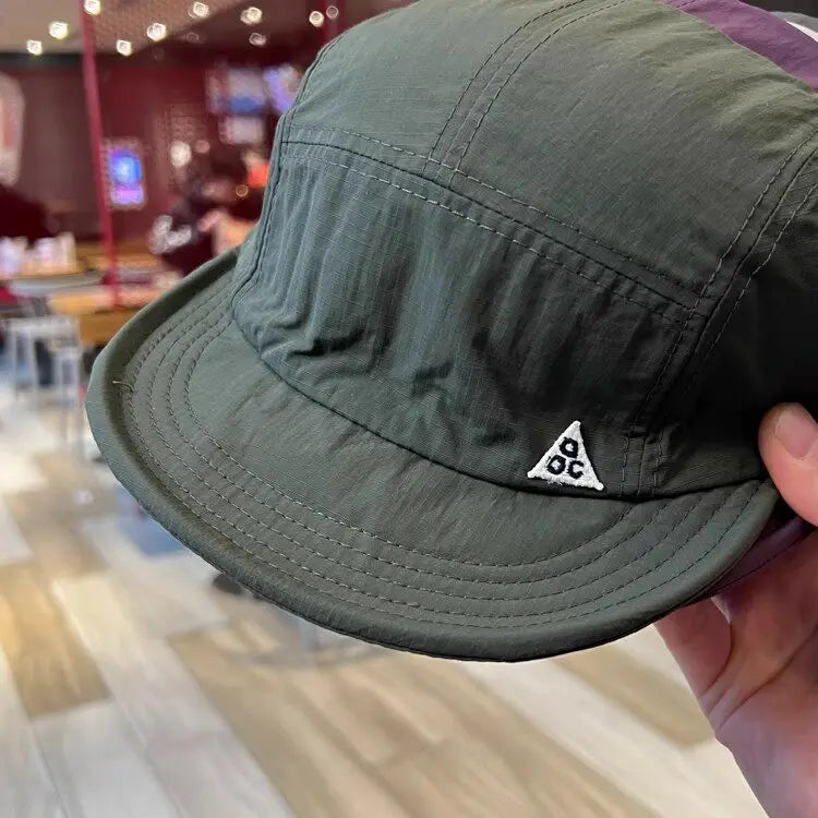 Unisex 5 Panel Camp Cap Quick Dry Waterproof Short Brim Adjustable Lightweight Breathable Cap for Hiking Camping Outdoor Daily