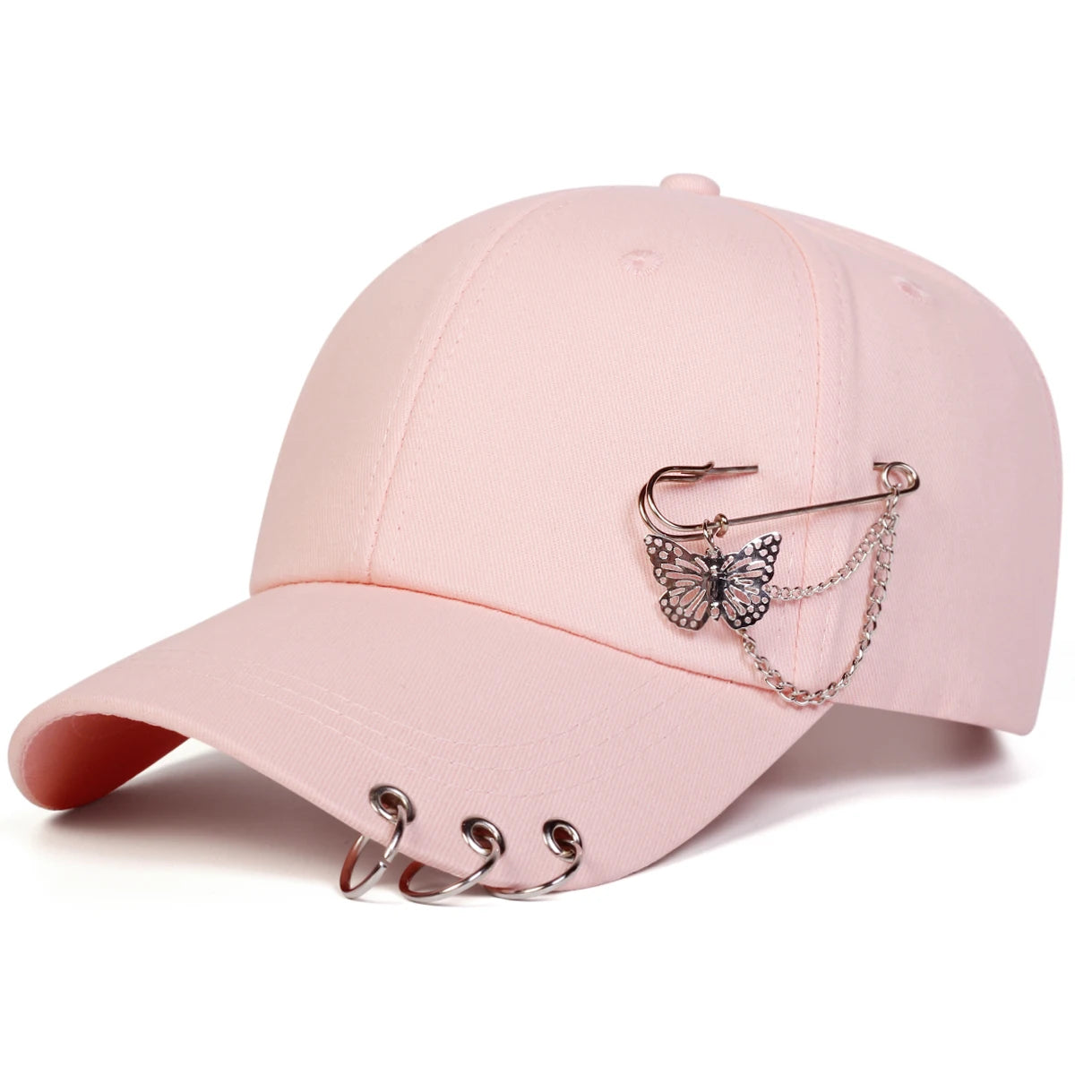 Unisex Butterfly Iron Ring Baseball Caps Spring Autumn Outdoor Adjustable Casual Hats Sunscreen Hat Sports Cap
