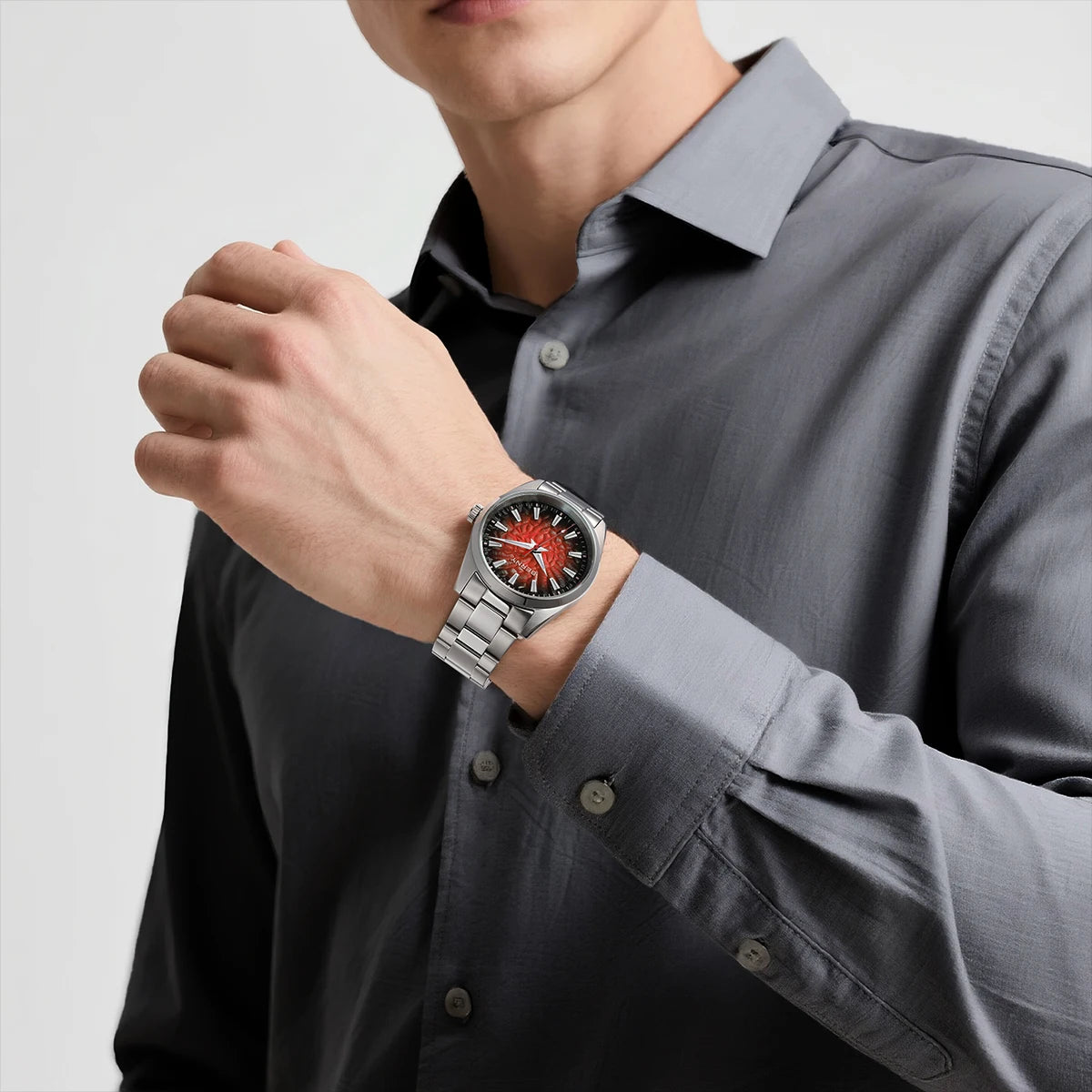 Relógio de homem BERNY – Relógio de quartzo, vidro de safira, ponteiros luminescentes, resistente à água até 10 ATM, inteiramente em aço inoxidável – Estilo elegante e descontraído, ideal para o dia a dia ou para ocasiões profissionais