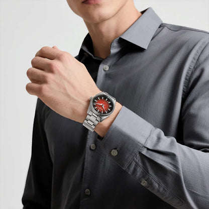 Relógio de homem BERNY – Relógio de quartzo, vidro de safira, ponteiros luminescentes, resistente à água até 10 ATM, inteiramente em aço inoxidável – Estilo elegante e descontraído, ideal para o dia a dia ou para ocasiões profissionais