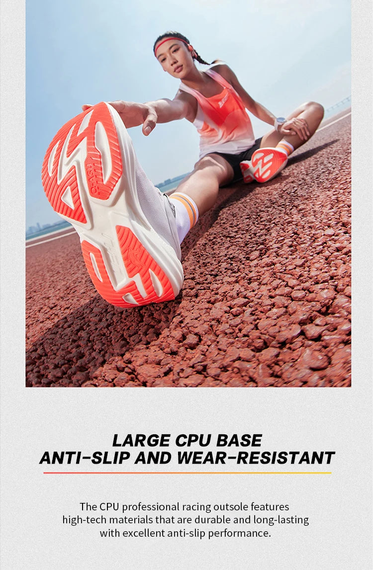 QIAODAN TG1.0 Pantofi de alergare pentru femei, pentru maraton, cu platformă nouă, de competiție, cu amortizare, moi, pentru distanțe lungi, QDB022253285