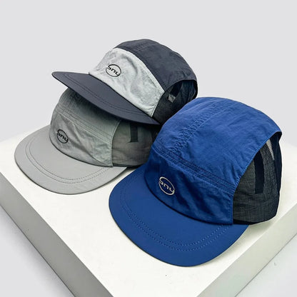 Korean Letter Embroidery Baseball Cap - Peaked Hat, Breathable Mesh Quick Drying UV Protection, Simple ins Style Lightweight