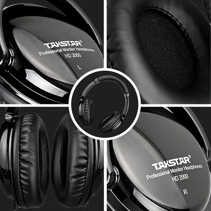 Takstar HD2000 Wired Over Ear Headphones Studio Monitor & Mixing DJ Stereo Headsets for Computer Recording Phone Piano Guitar PC