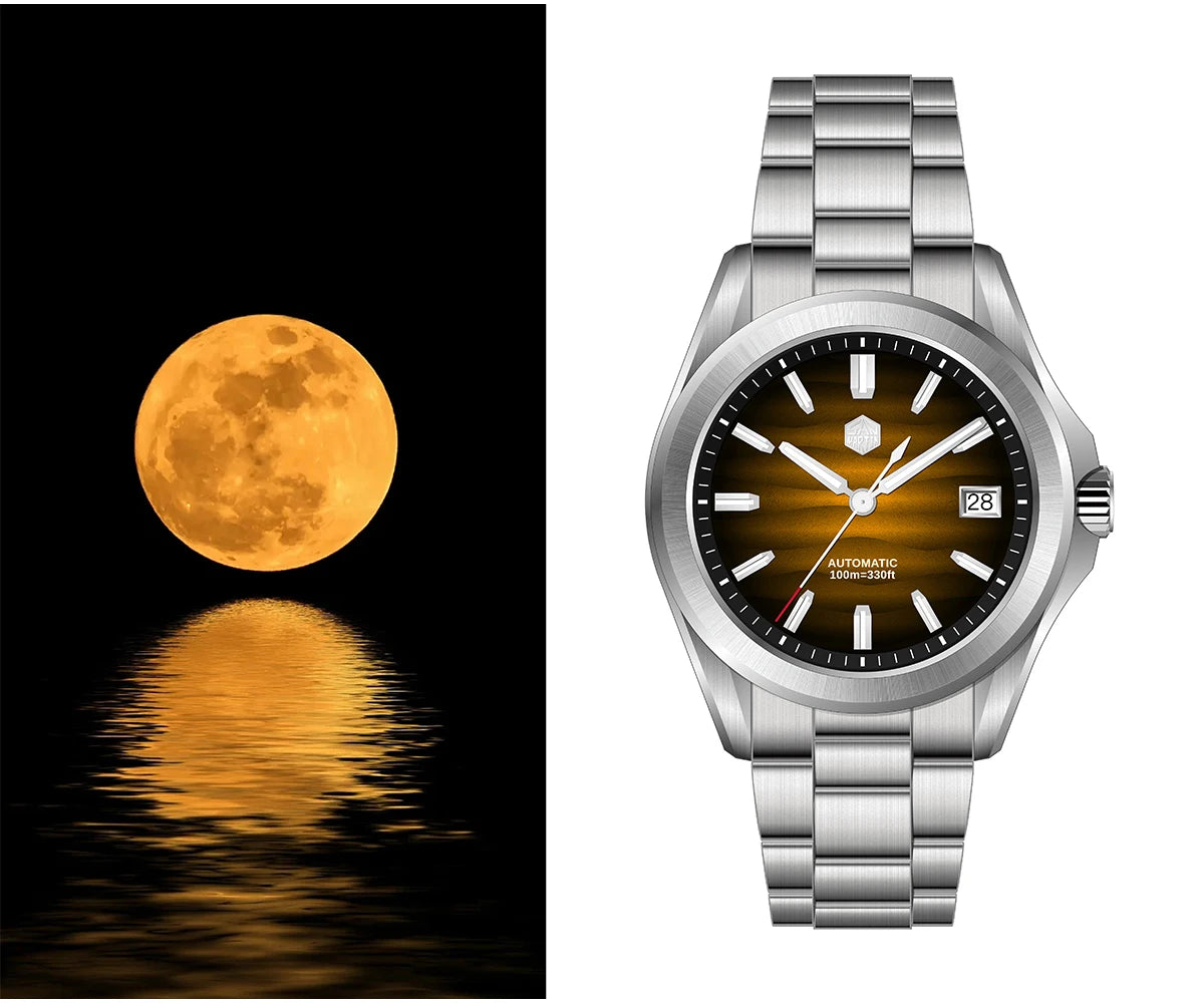 San Martin New Gada Watch 39mm Desert Texture Men Dress Watch NH35 Automatic Mechanical Sapphire Waterproof 100m Luminous SN0129