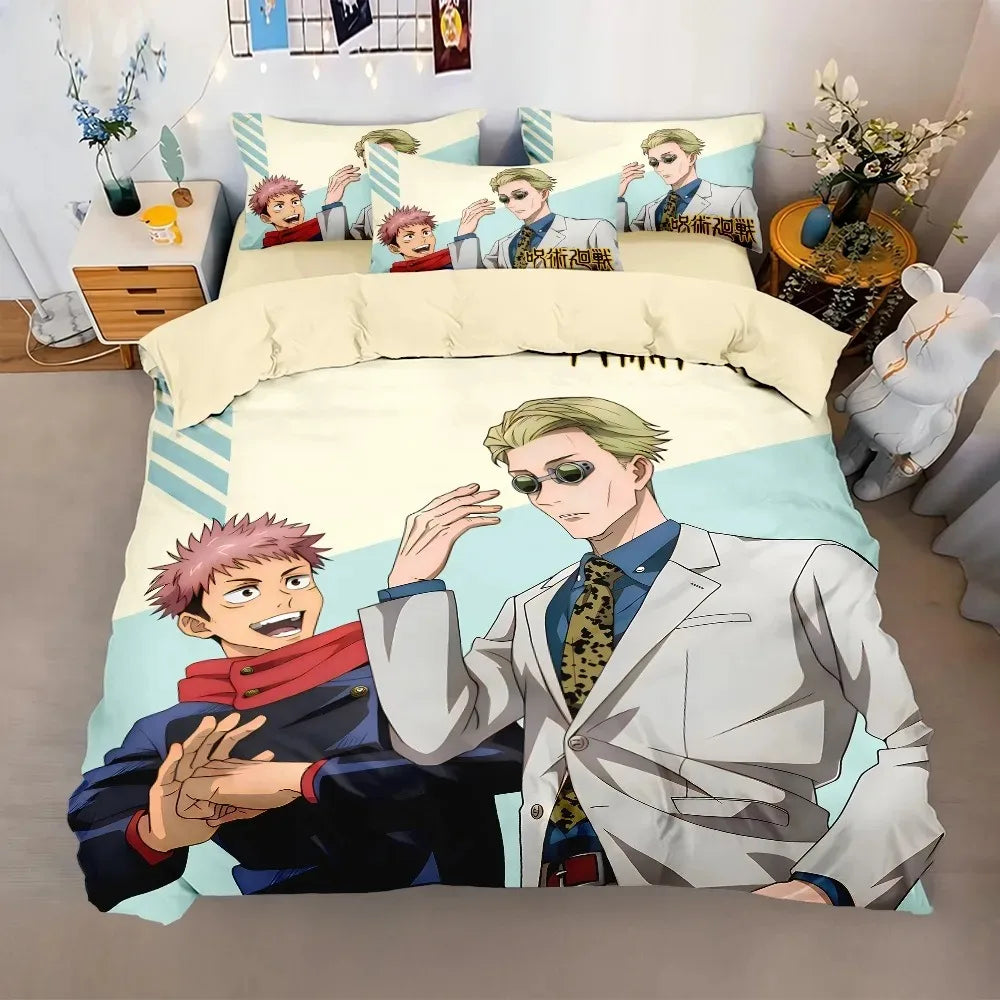 Znani japonski kompleti posteljnine z motivi iz animejev, komplet posteljnine Jujutsu Kaisen, komplet posteljnine Satoru Gojo za najstnike, fante in odrasle