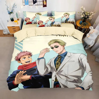 Znani japonski kompleti posteljnine z motivi iz animejev, komplet posteljnine Jujutsu Kaisen, komplet posteljnine Satoru Gojo za najstnike, fante in odrasle