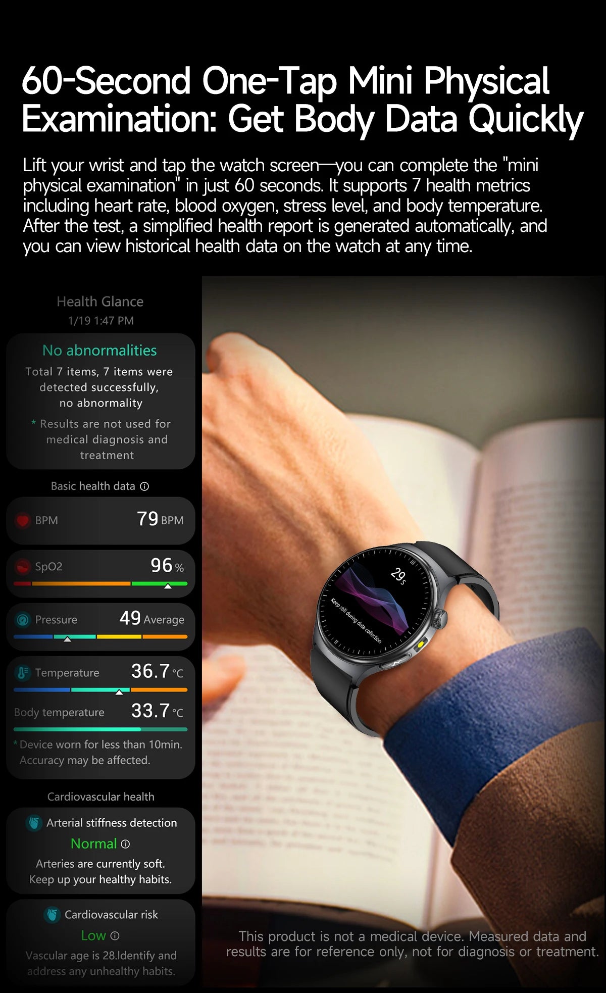2026New AI-Diagnosis Care Smartwatch ECG+PPG Accurate Uric Acid Blood Pressure Body Fat Five organ Fitness Waterproof Smartwatch