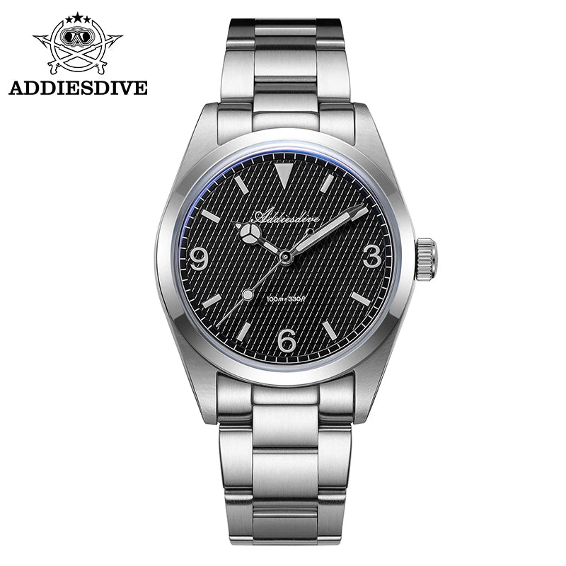 Мъжки часовник ADDIESDIVE – Корпус от неръждаема стомана 316L, водоустойчивост 10 бара, луминесцентен дисплей, модел AD2096 – Луксозен кварцов часовник