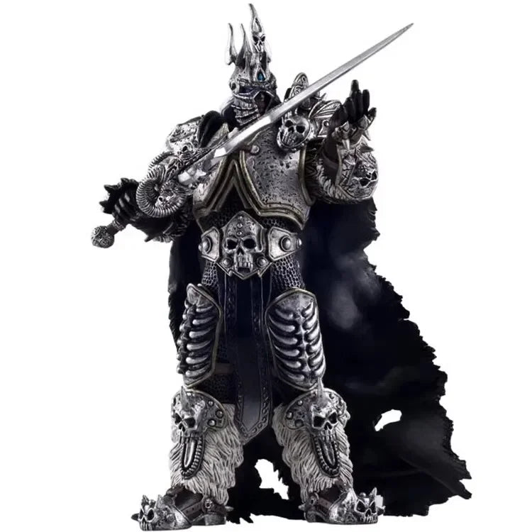 16 cm World of Warcraft-spilfigur: Lich King Arthas, dødsknægt, stående med Frostmourne – bordpynt til samling og festivalgaver