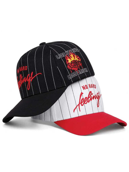 No hard feelings Men's and women's striped baseball caps Outdoor sports hats