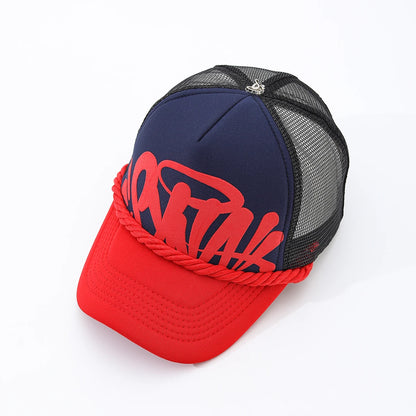 damesmode-baseballpet met letterprint voor lente en zomer, ademende mesh-pet voor buitensporten, heren-truckerpet