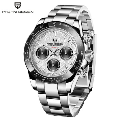 PAGANI DESIGN Men Exquisite Quartz Watch Luxury Choice VK63 Sapphire Mirror Stainless Steel Calendar Small Three-Pin Chronograph