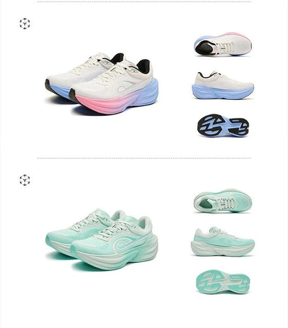QIAODAN TG1.0 Pantofi de alergare pentru femei, pentru maraton, cu platformă nouă, de competiție, cu amortizare, moi, pentru distanțe lungi, QDB022253285