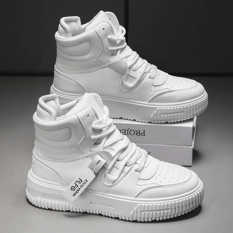 Baskets décontractées de mode, chaussures de skateboard montantes, bottines pour étudiants, hommes et femmes, tendance, résistantes à l'usure, bicolores, pour couples