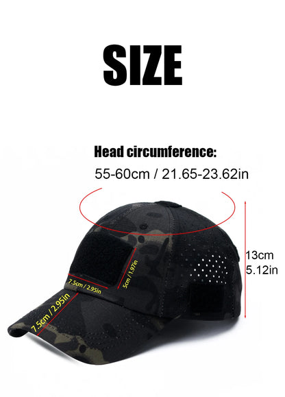 Breathable Camouflage Baseball Cap UV Sun Protection Hat for Outdoor Sports Fishing Camping Hiking Hunting