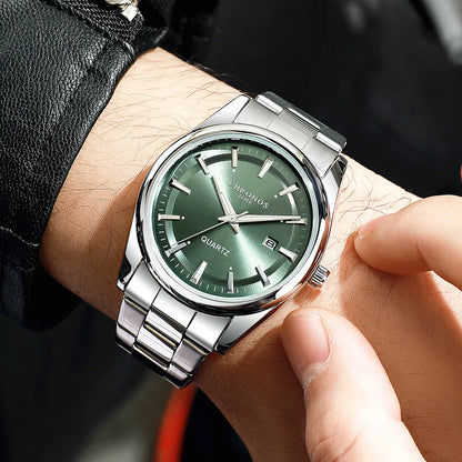 CHRONOS Luxury Quartz Watch for Men Waterproof Date Luminous Wristwatch Stainless Steel Men's Watches Male Clock Sports Reloj