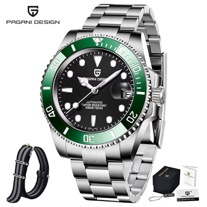 PAGANI DESIGN Men Automatic Mechanical Watch PD1661 8215 Dive Stainless Steel Waterproof Clock Sapphire Reloj Hombre