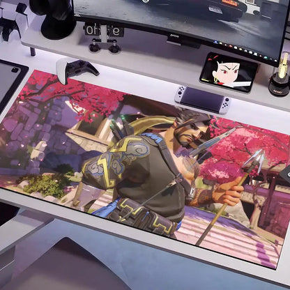 Tapete de Rato Overwatch em Vários Tamanhos, Grande e Quadrado, para Computador, Escritório e Gaming, com Base de Borracha Antiderrapante