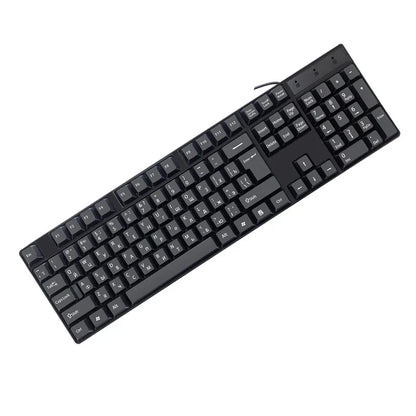 Teclas para teclado en español, francés, ruso y árabe | Teclado gaming USB con cable de 104 teclas para ordenador