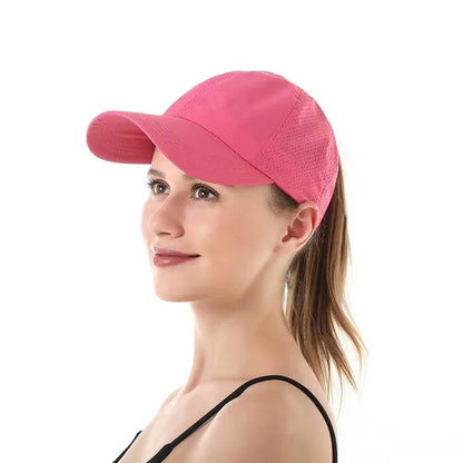 Summer Baseball Cap, Golf Suit, Sports and Leisure Cross Ponytail Cap, Mesh Quick Drying Duckbill Cap