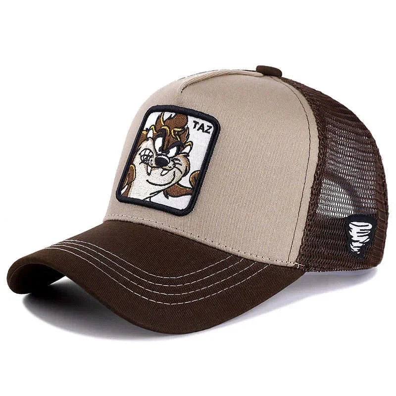 Hot Sale Unisex Anime Cartoon Cap High Quality Embroidered Patch Draw Baseball Cap Male Female Trucker Hat Mesh Hats Sun Hat