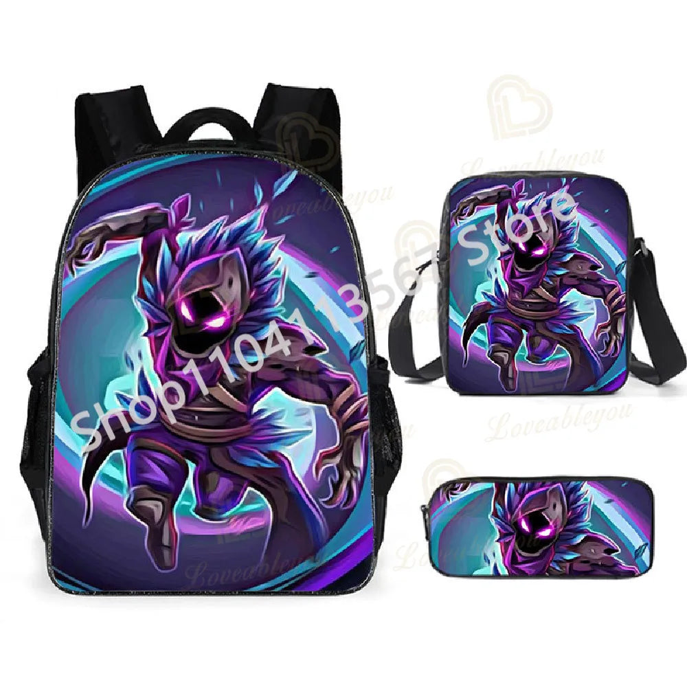 3Pcs/Sets Fortnite School Bags for Boys Girls Cartoon Battle Royale Game Book Bags Sets Games Backpacks School Gifts