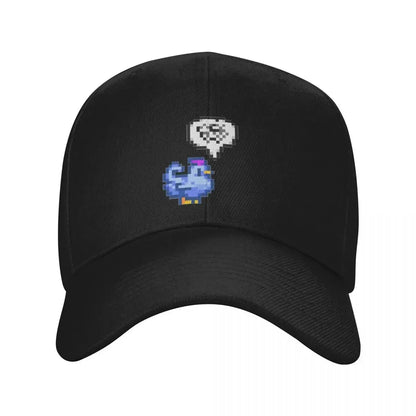 Czapka z daszkiem „Grumpy Blue Chicken” z gry Stardew Valley – zabawne czapki, czapki wędkarskie, luksusowa czapka męska, czapki dla kobiet i mężczyzn