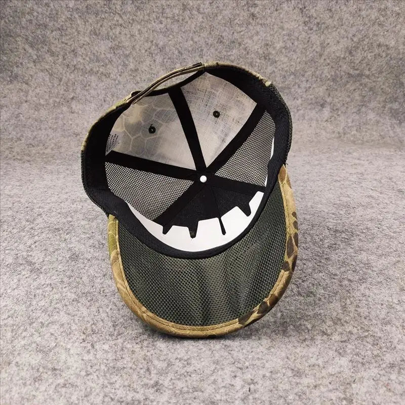 Gorra de béisbol de malla transpirable de verano para hombre, talla grande, ajustable, gorra casual de camuflaje para actividades al aire libre y en la selva, para hombre, 62 cm