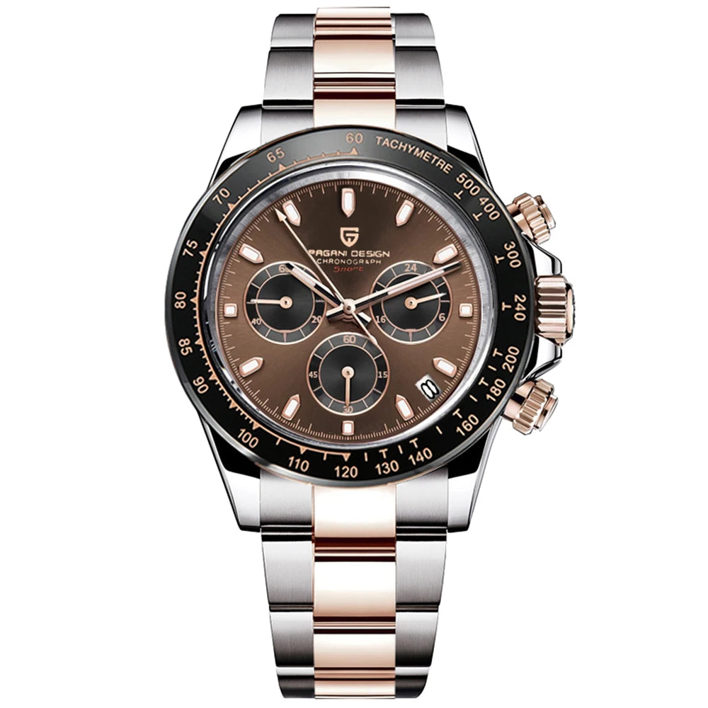 Relógio cronógrafo para homem PAGANI DESIGN – Relógio de pulso de luxo com movimento de quartzo, luminoso e estanque.
