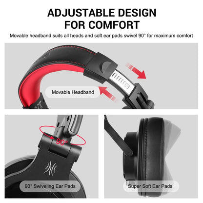 Auriculares de estudio DJ OneOdio con cable y micrófono – Drivers de 40mm, headset para mezcla y monitorización, gaming y grabación