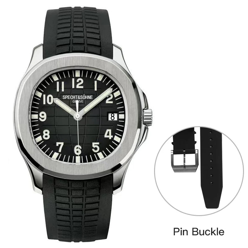 Specht&Sohne 2025 New Luxury Men Mechanical Wristwatch Miyota 8215 Stainless Steel Watch Green Rubber Sapphire Reloj Hombre