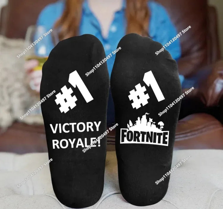 Meias Desportivas FORTNITE de Verão Pretas e Brancas, Respiráveis, Baixas e Invisíveis, em Algodão Macio para Desporto e Uso Casual