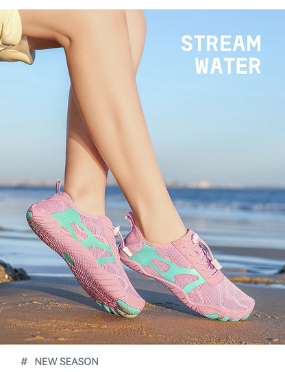 Unisex Wide Toe Barefoot Water Shoes Quick Dry Breathable Soft Sole Beach Aqua Shoes Lightweight Swimming Water Sports Sneakers