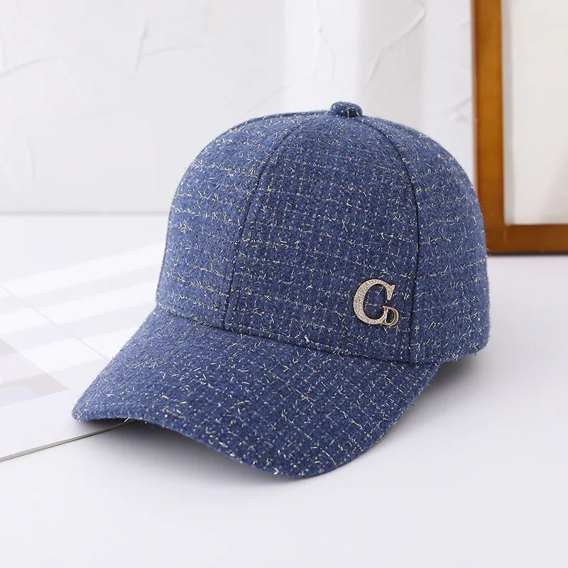 Metal M Patch Baseball Cap Black Elegant Man Hat Lightweight Adjustable Sun Hat For Women Female