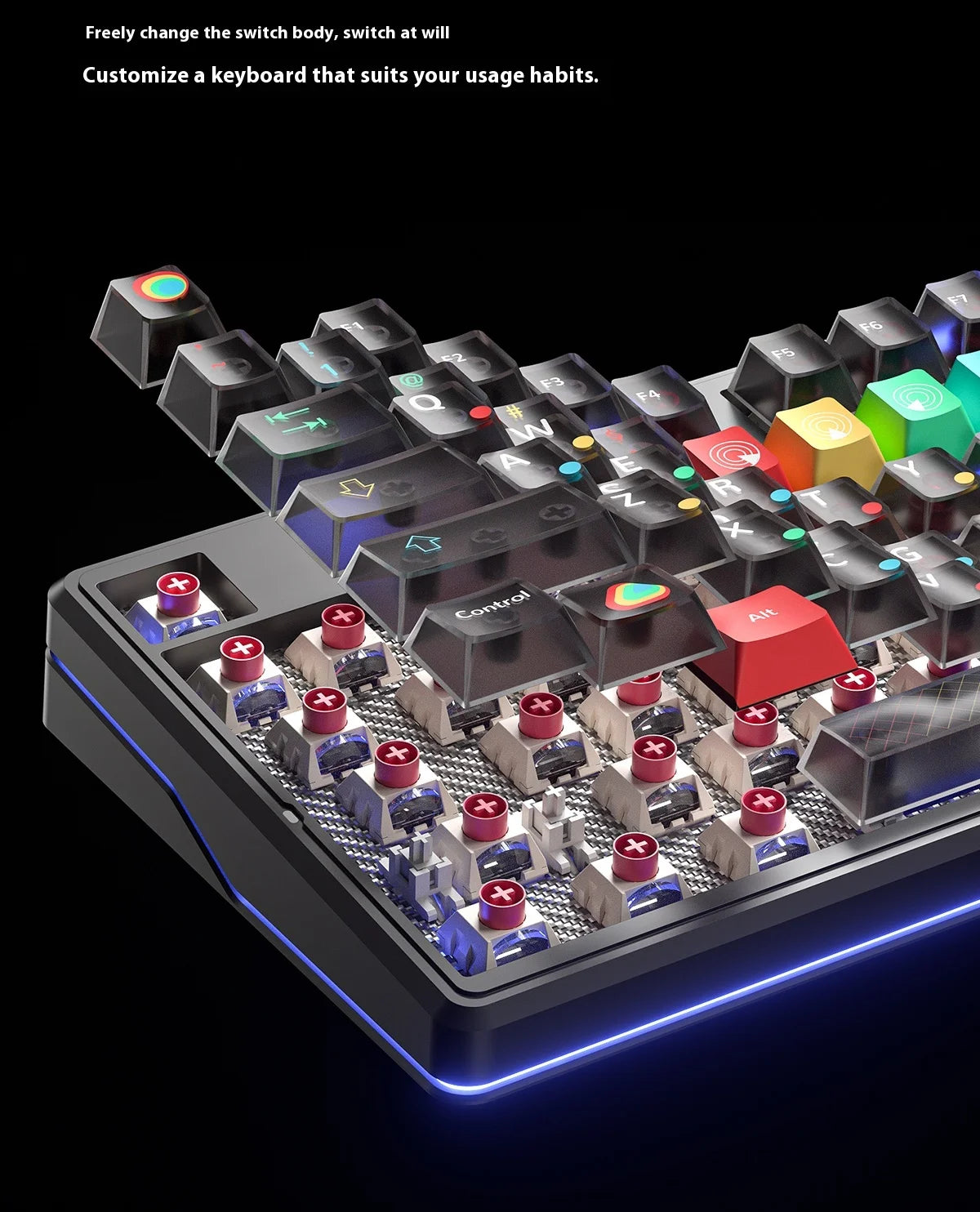 AULA F87 Pro V2 Mechanical Keyboard 3-modes Wireless 12000mAh Long Battery Life Hot-Swap RGB Customi E-Sports Keyboard PC Gaming