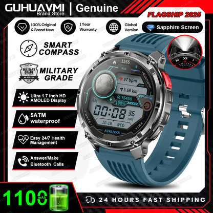 New T-REX3 Ultra 1100mAh Battery SmartWatch 10ATM Waterproof GPS Compass Flashlight 1.7" AMOLED HD Call Sports Smart Watch Men