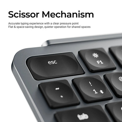 Tastiera wireless ultra-sottile Keychron B6 Pro layout ISO, formato completo, portatile e leggera, con connessioni 2.4GHz e Bluetooth