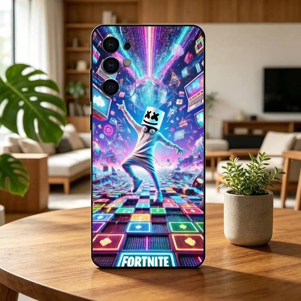 Capa de Telemóvel F-Fortnites-PC Game para Samsung S25,S24,S21,S22,S23,S30,Ultra,S20,Plus,Fe,Lite,Note,10,Preta