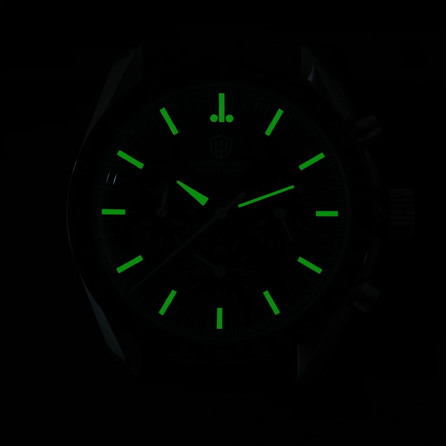 Watchdives WD1863 Watch VK63 Quartz Chronograph Movement Bubble Sapphire Crystal 100m Waterproof Luminous 39mm Vintage Watches