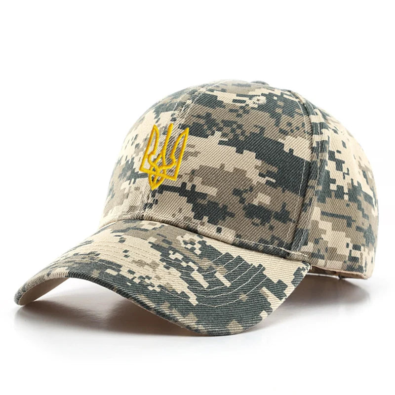 Embroidery Ukraine trident Symbol Spetsnaz Special Forces Men Women Boy Baseball Caps Dad caps Snapback Adjustable Camouflage