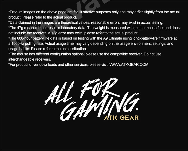 Bezprzewodowa mysz gamingowa ATK Dragonfly A9 Ultimate A9 Air PAW3950 ultralekka ergonomiczna mysz e-sportowa FPS dla graczy CSGO A9 Ultra
