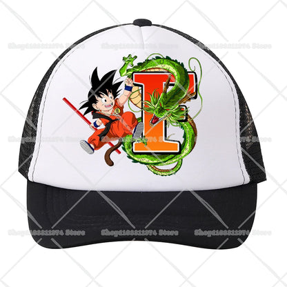 Dragons Ball Mesh Baseball Caps Cartoon Son Goku Letter Adult Kids Sports Hats Anime Summer Outdoor Sunshade Peaked Cap Gift New