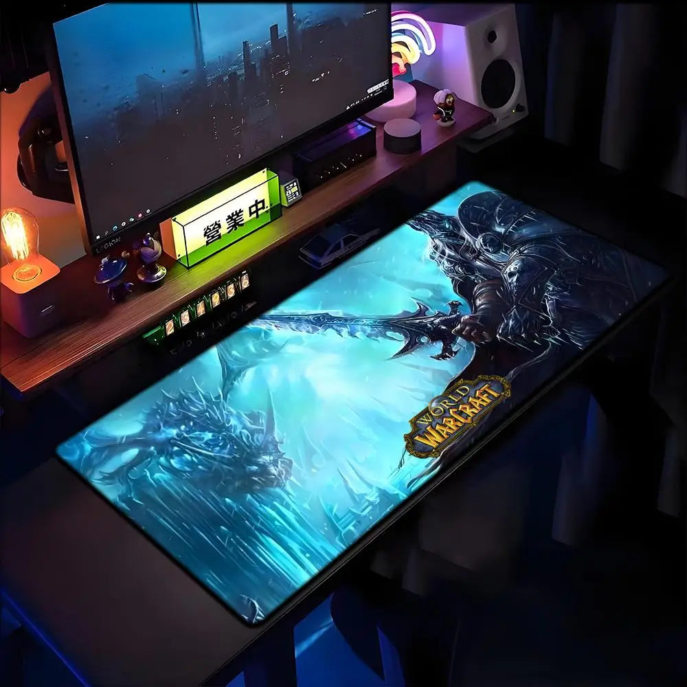 World of Warcraft Lich King-musemåtte til PC, HD-anime-gamingtilbehør, tastatur-musemåtte til laptop, XXL, gaming-skrivebordsmåtte