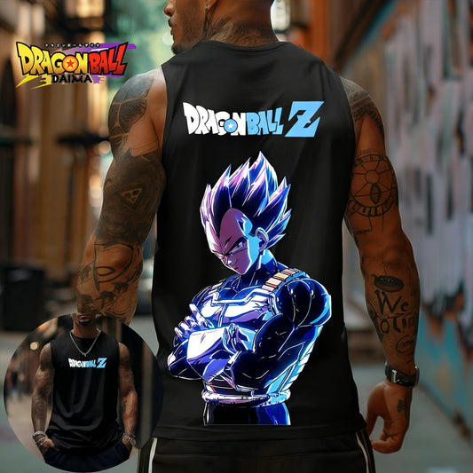 Dragon Ball Z Super Blue Vegeta American Retro Fitness-Weste im Y2K-Harajuku-Stil, neue Herren-T-Shirt für Frühling und Sommer, Alltagskleidung