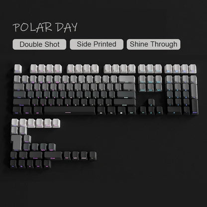 New Keycaps for 60/64/84/98/108 Gaming Mechanical Keyboard MX Switch 135 Keys OEM PBT Side Engraved Red and Black Gradient Color