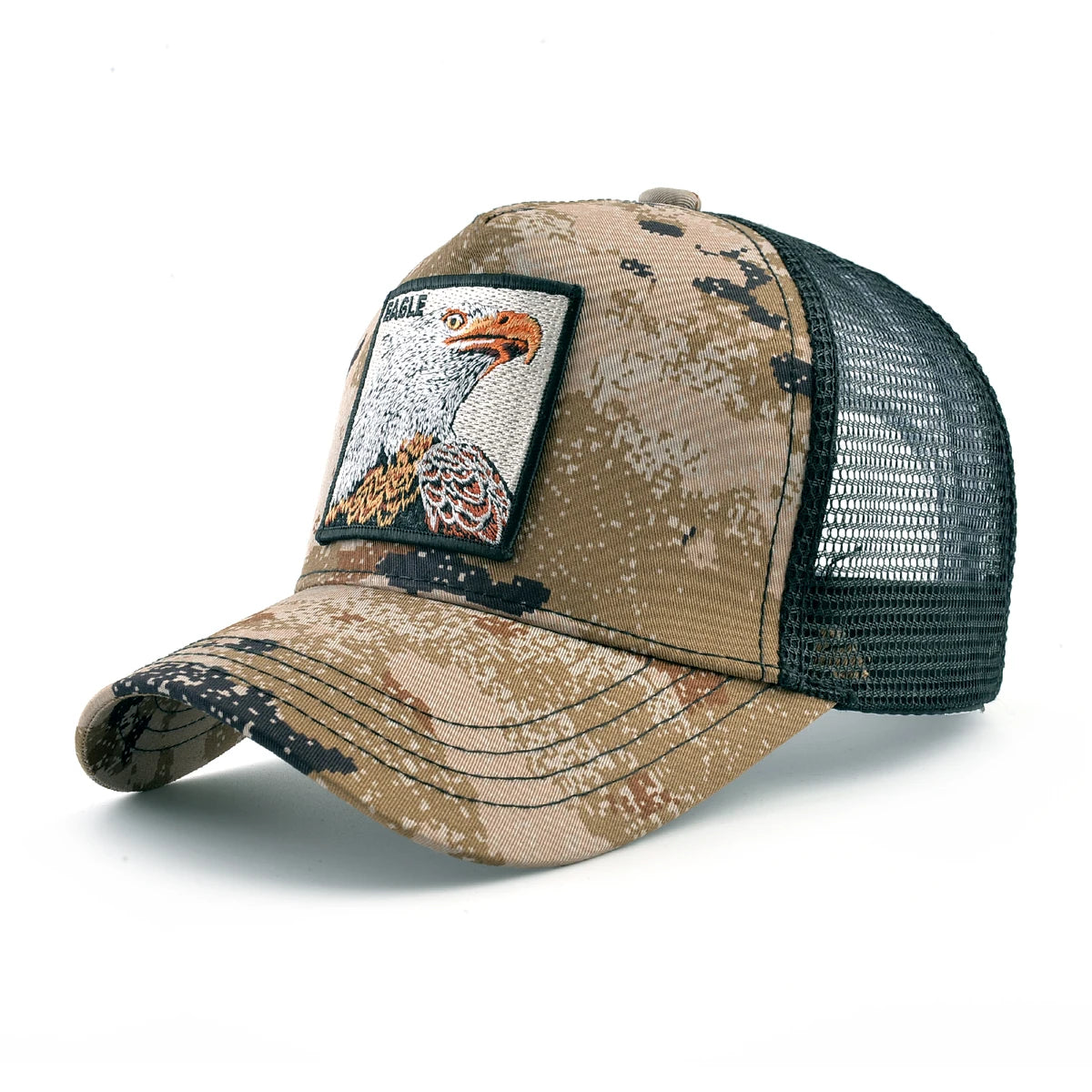 Gorras trucker de moda con parche bordado de cabra, snapback para las cuatro estaciones, gorra de béisbol para hombre y mujer con visera ajustable