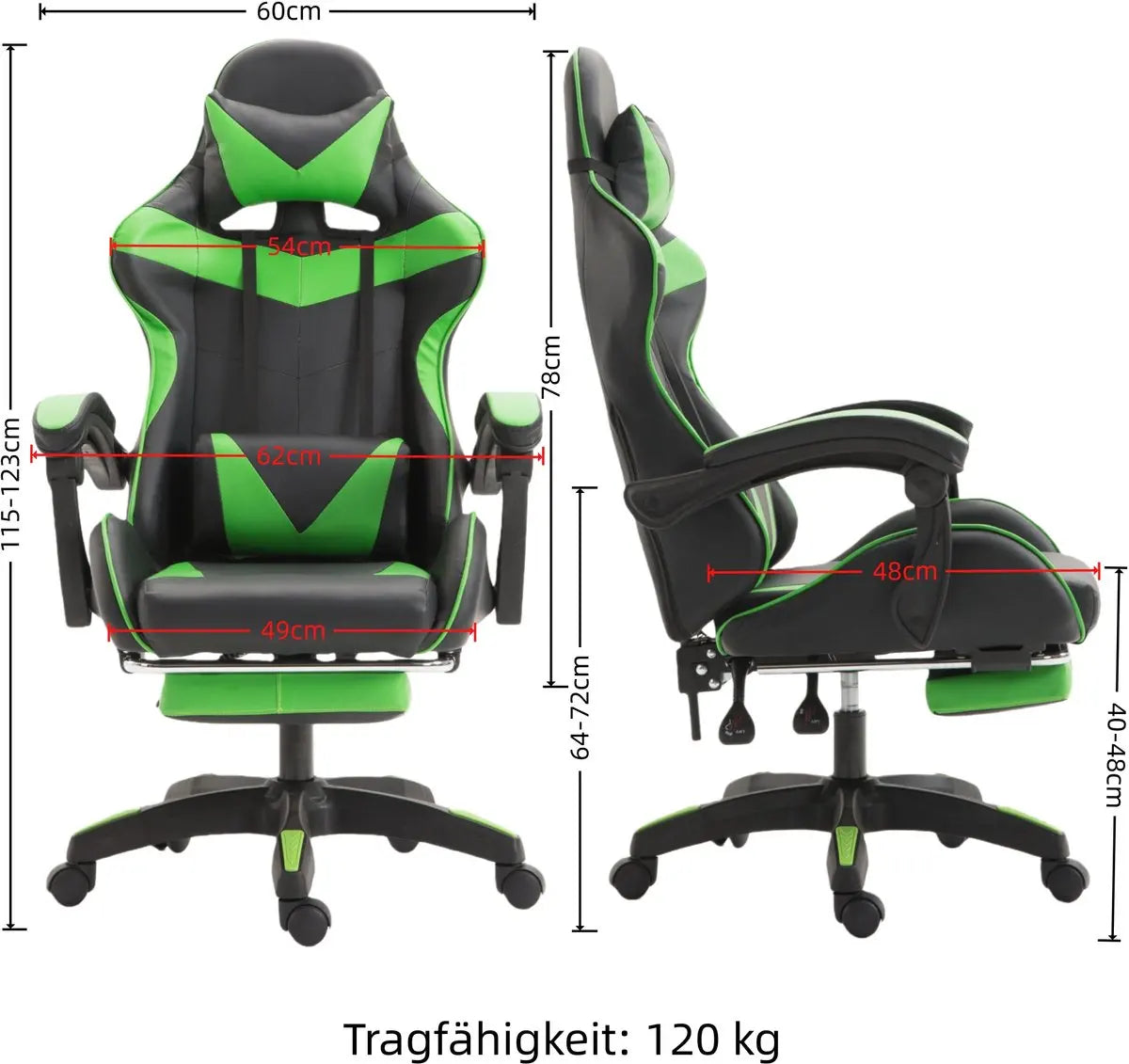 Silla gaming Sillón gaming Silla de oficina ajustable en altura con función reclinable ajustable, orejas de gato y cojines
