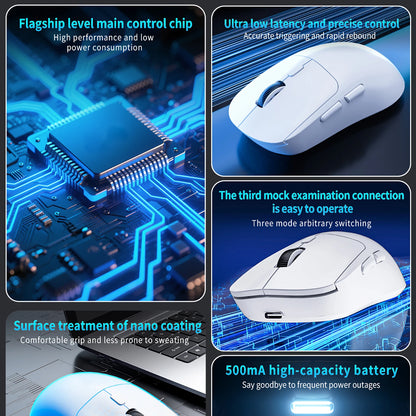 Gamingmus Bluetooth-mus uppladdningsbar gamermus PAW3395 lätt ergonomisk trådlös mus för esport