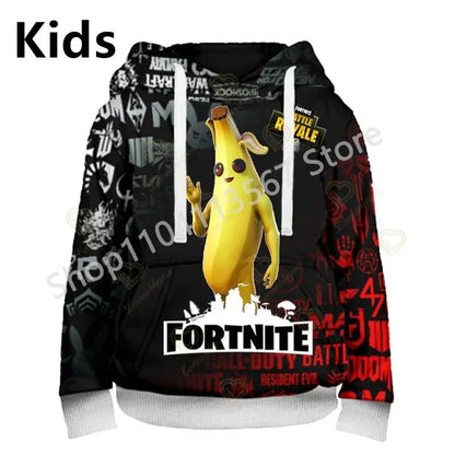 Llama Battle Royale F-Fortnited Hoodies 3D Printed Men Women Children Sweatshirts Boy Girl Kids Streetwear Pullover Green Tops