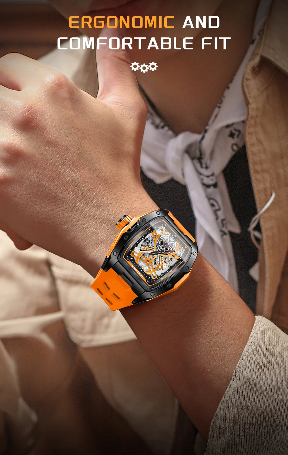 LIGE New Watches Mens Skeleton Mechanical Automatic Watch Top Brand Luxury Luminous 30M Waterproof Watch For Men reloj hombre
